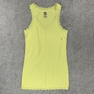 Route 66 Y2K Tank Top Lace Cami Size L Long Layering Stretchy Retro *Small Hole*